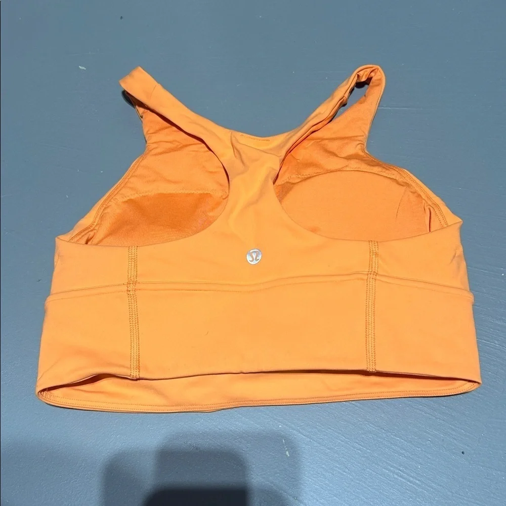 Lululemon Orange Wunder Train Longline Sports Bra (Size 8) - Picture 4 of 6